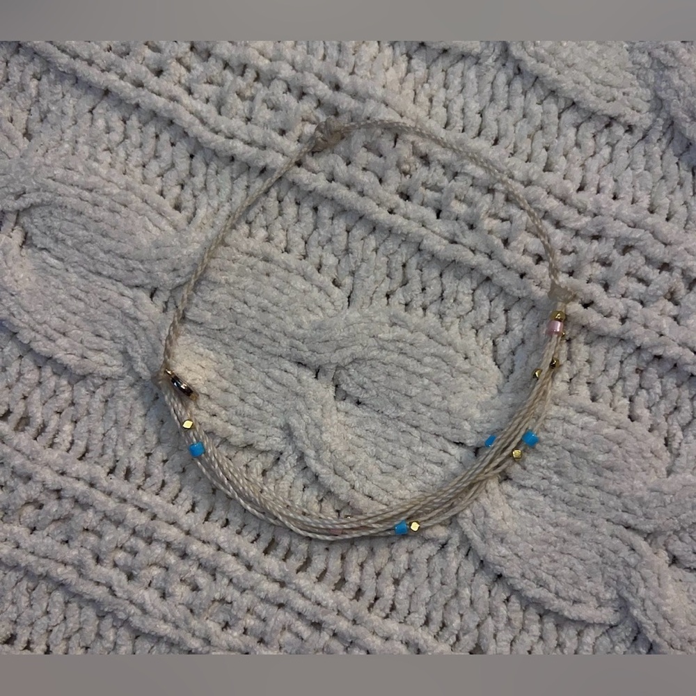 NWOT Pura Vida Silver and Blue Beaded Bracelet/Anklet